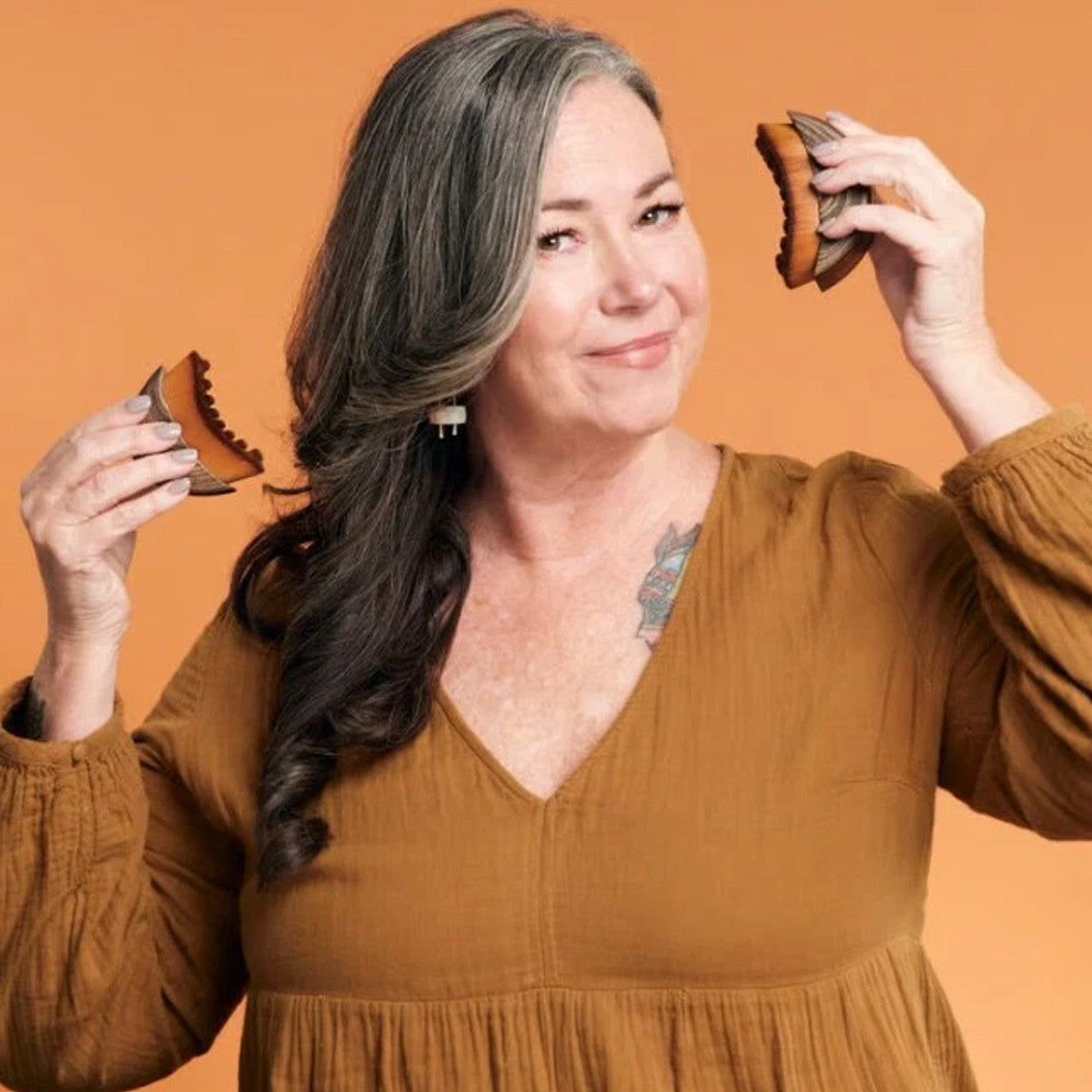 2X Lymphatic Outline Face Brushes W/Cover, Dry Face Brushing, Drainage Massage