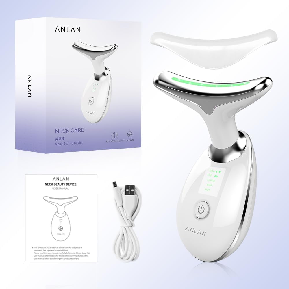 Face Massager, Anti-Wrinkle Face Device with 3 Modes 45°C for Skintightening & Neck Lifting EMS Massage Face Toning Firming for Women