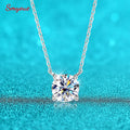 White Gold Plated 1-10CT Moissanite Necklace for Women Classic Four Claws Pendant Wedding Jewelry 925 Sterling Silver