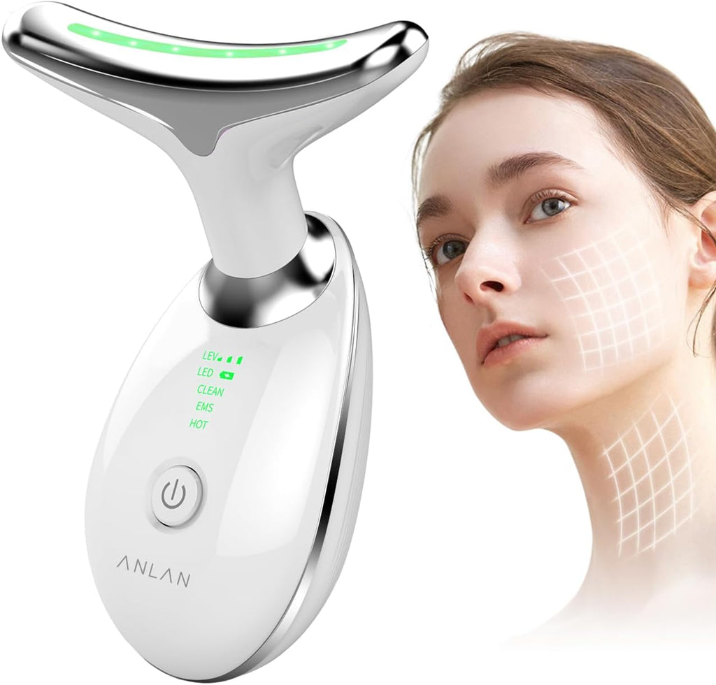 Face Massager, Anti-Wrinkle Face Device with 3 Modes 45°C for Skintightening & Neck Lifting EMS Massage Face Toning Firming for Women